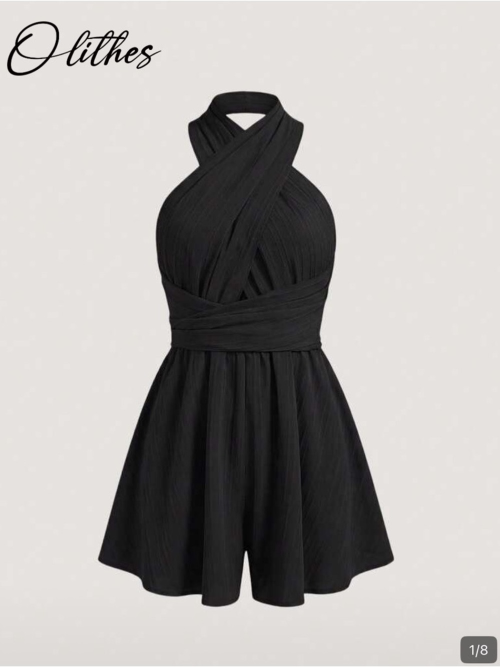 NWOT Black High Waist Backless Romper